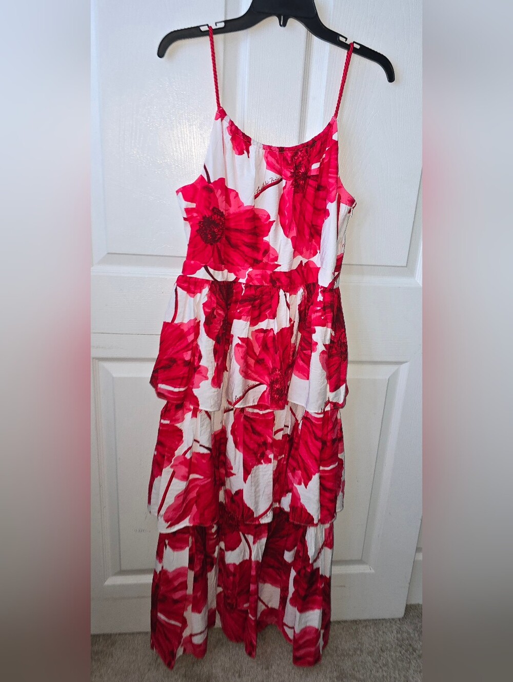 Karl Lagerfeld White and Red Floral Print Dress